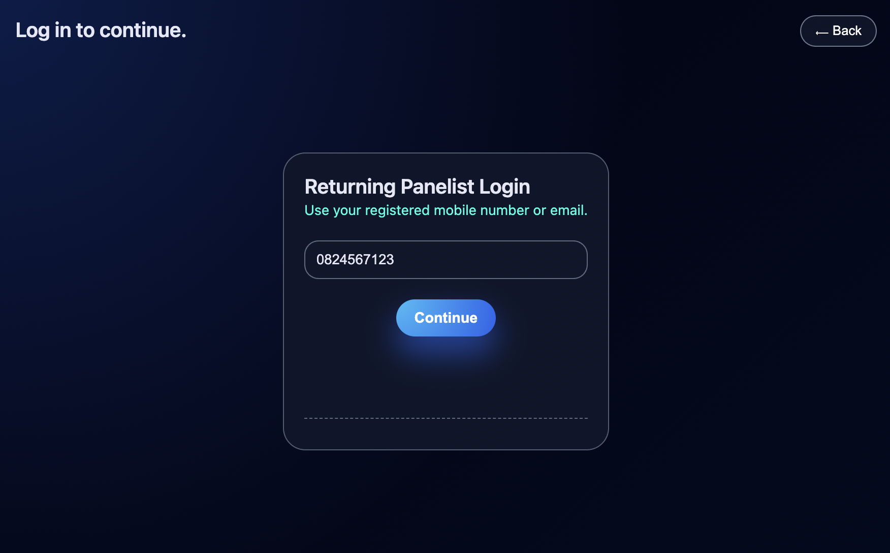 TrackPulse login page